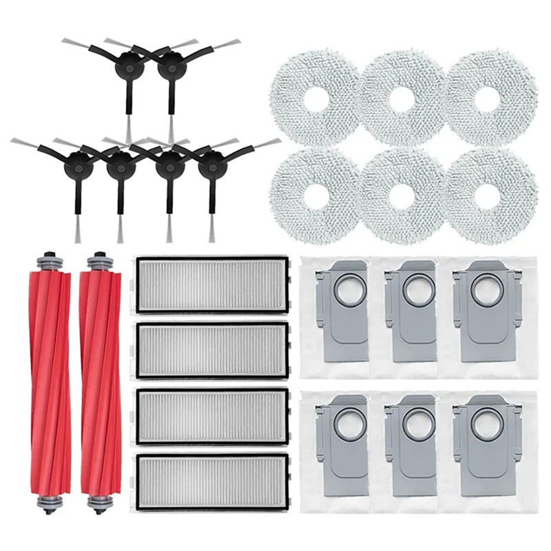 

B88B-For Roborock Qrevo S, Qrevo Pro, Qrevo Maxv Robot Vacuum Main Side Brush Hepa Filter Mop Pad Cloth Dust Bags Accessories
