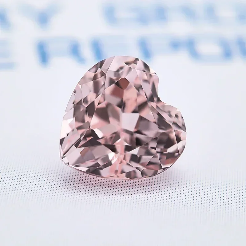 Top Lab Grown Sapphire Heart Cut Morgan Pink VVS1 Selectable AGLCertificate Charms Gemstone for DIY Jewelry Making Materials