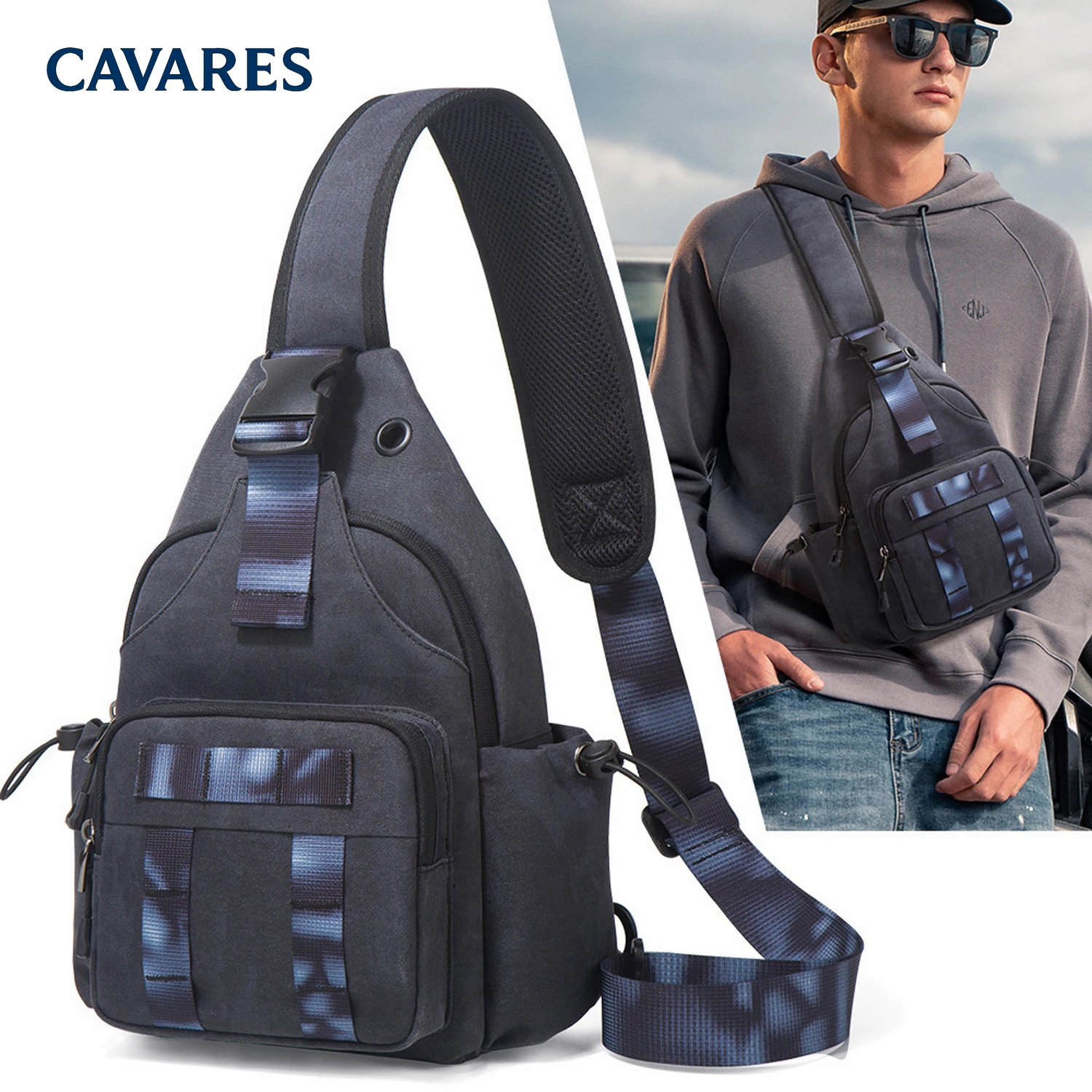 

Tactical Camouflage Men Casual Sling Chest Bag Crossbody Sports Cycling Waterproof Hiking Riding Climbing Bag Travel Work Daybag