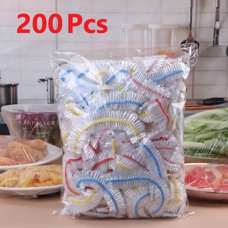 200PCS Plastic Bag Kitchen Refrigerator Accessories Food Bags Fruit and Vegetable Preservation Kitchen Storage Organization