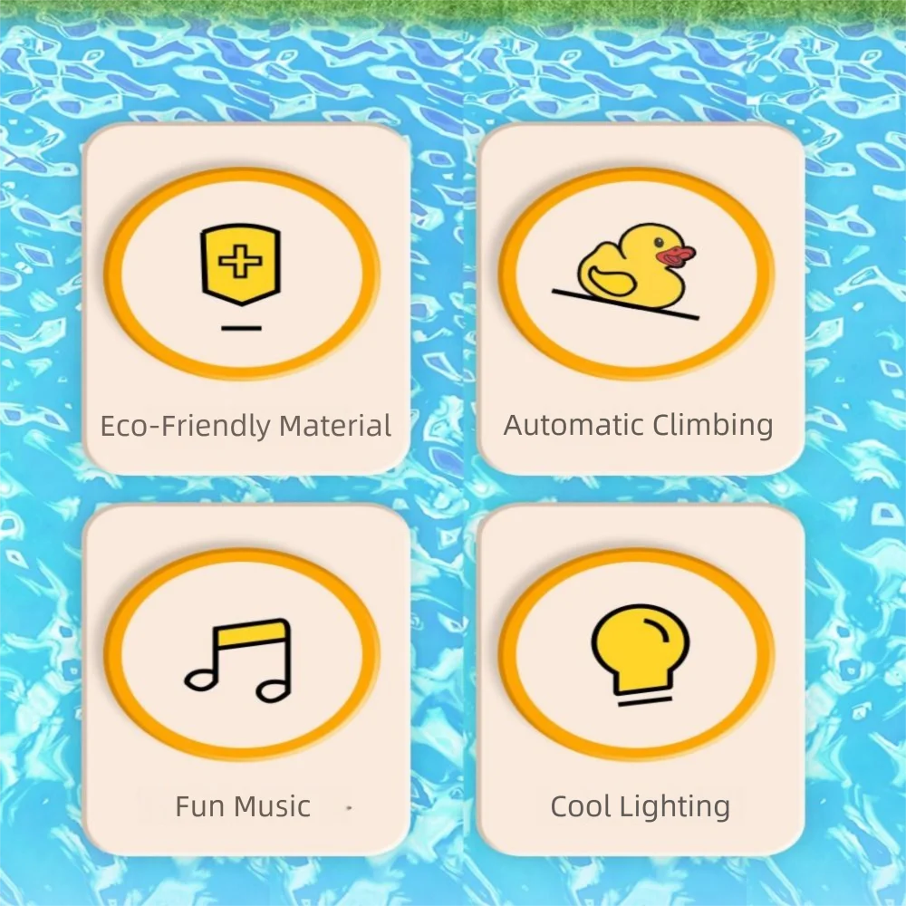 Electric Ducklings Climbing Stairs Toy Yellow 6PCS Ducks Little Duck Slide Toy with Intersting Song Visuals&crawling