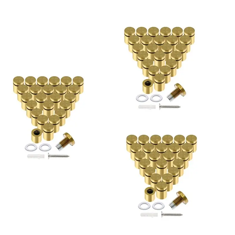 72 Pcs 3/4 Inch X 1Inch Stainless Steel Standoff Screws, Wall Sign Standoff Mounting Hardware Advertising Glass Standoff