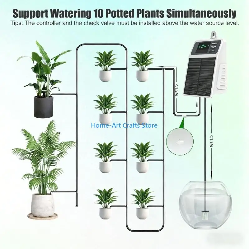 Y3NA Long Battery Life Solar Propelled Irrigation Device 2200mAh 30 Periods Runtime