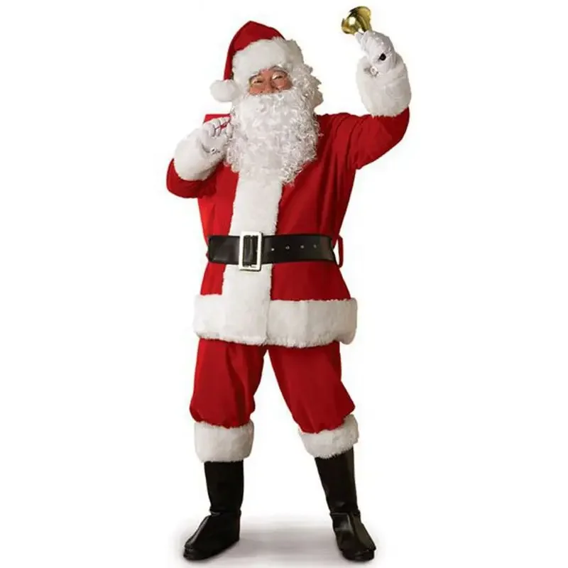 

Christmas Santa Claus Costumes Fancy Cosplay Costumes For Christmas Party Clothing Set Full Body Suit Adult