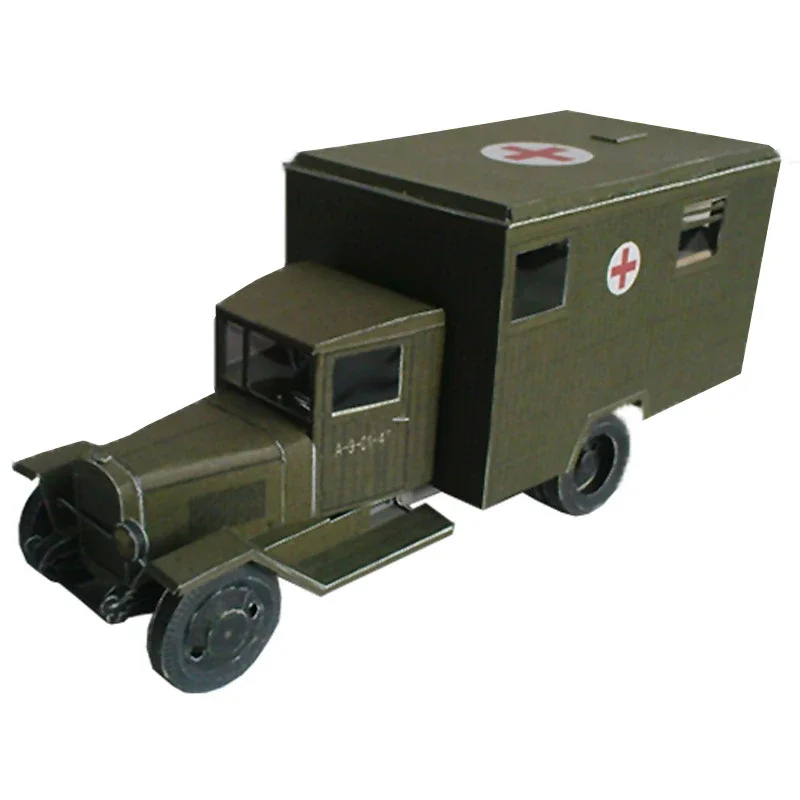 1:43 Scale WW II Soviet Zis-44 Battlefield Ambulance Army Truck Model DIY 3D Paper Card Building Sets Military Model Toys