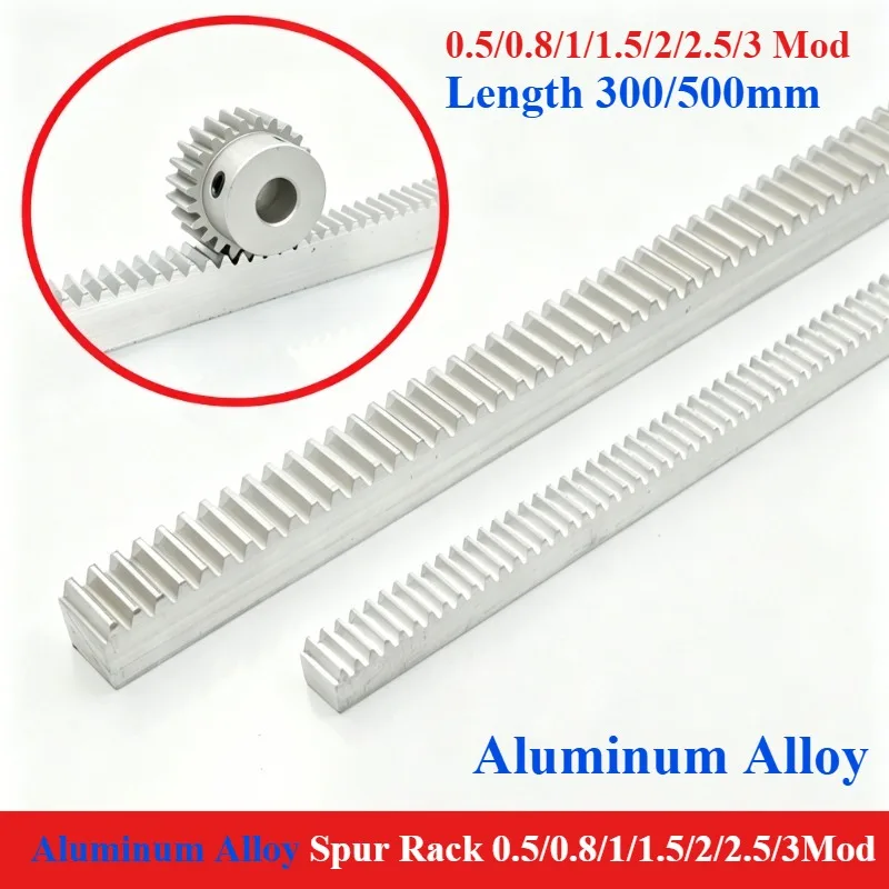 1pcs Aluminum Alloy Gear Rack mod 0.5/0.8/1/1.5/2/2.5/3M Straight Teeth Drive Rack 8x8 10x10 12x12 15x15 20x20 Spur Gear Rack