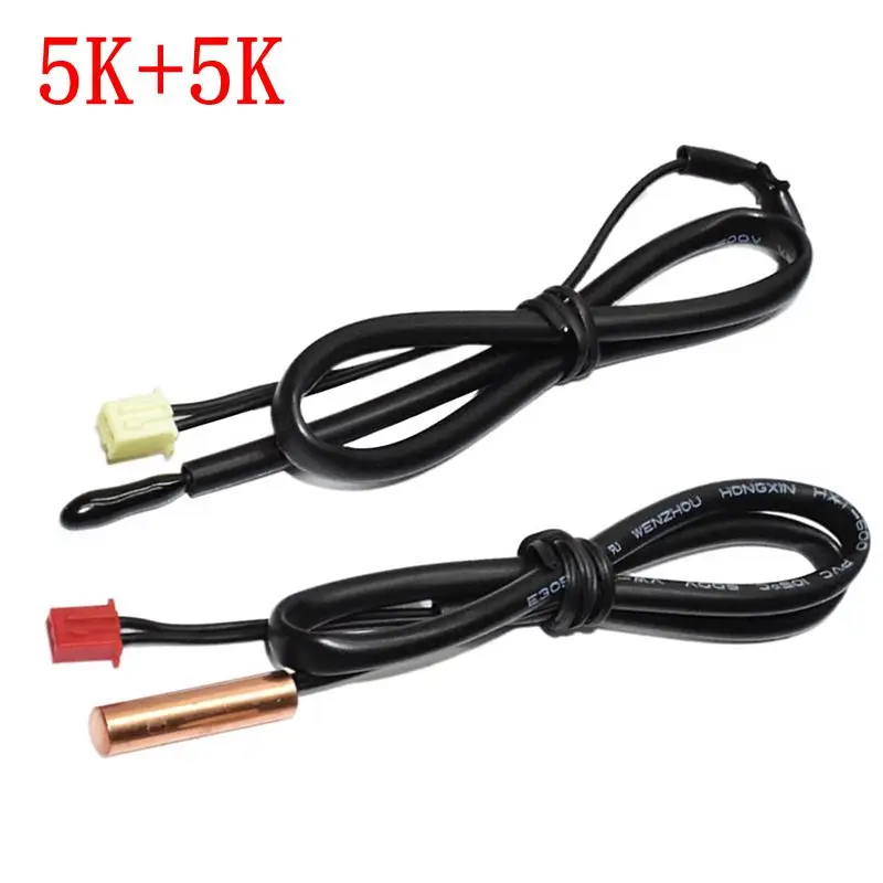 5K+5K Rubber Head Tube Temp Sensor/ Copper Head Air Temp Sensor Universal Thermal Probe for Galanz Air Conditioner