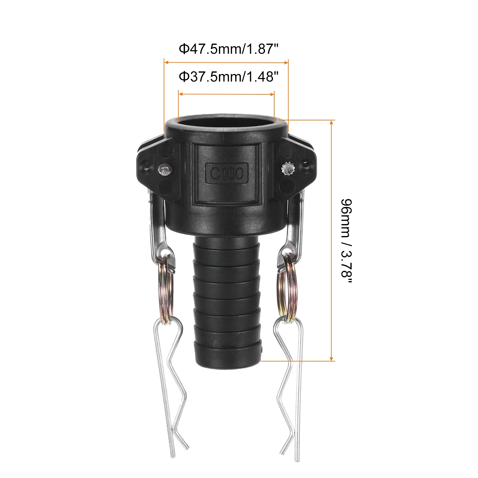 2Pcs Part C Dust Caps Poly Cam Lock Fittings Cam Groove Hose Fitting Polypropylene Plastic Lock Fitting Adapters 1