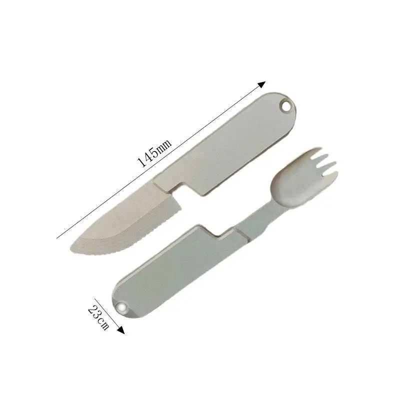 Hiking Picnic Utensils Set Combo For Outdoor 2 In 1 Fork Spoon Outdoor Tableware Multifunction Stainless Steel Flatware Camping