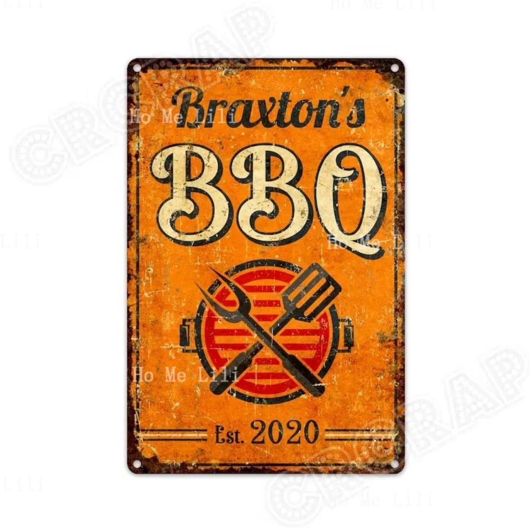 Custom Sign Bbq Sign Barbeque Gifts Kitchen Sign Backyard Decor Personalised Gifts