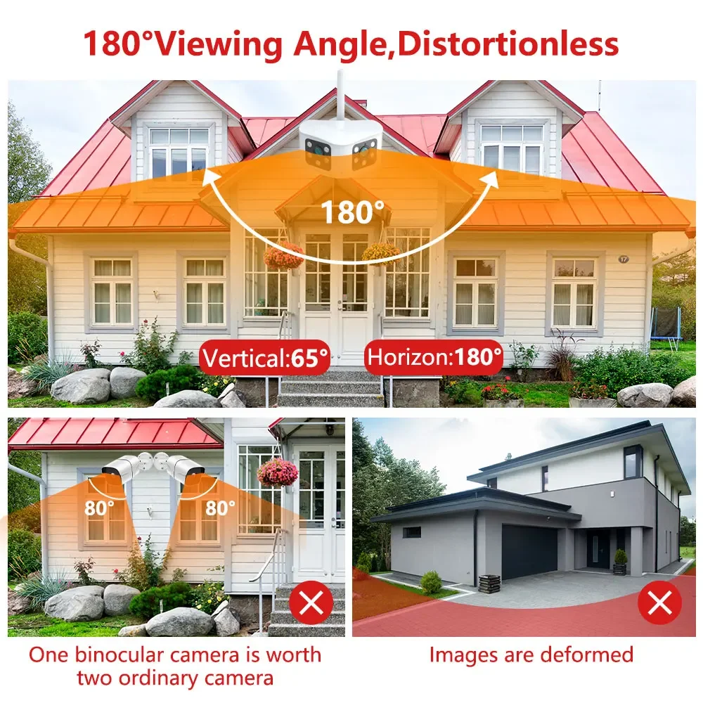 IPC360 Home 8MP 4K HD Dual Lens WIFI Surveillance Camera CCTV 180° Panoramic Outdoor Wireless Smart Wi-Fi IP Cameras Waterproof