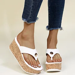 Summer Platform Sandals For Women Casual Clip Toe Flip Flops Ladies Shoes Wedges High Heels Slippers Fashion Outdoor Slippers