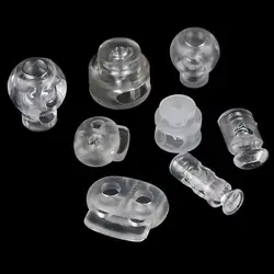 10pcs Cord Lock Plastic Stopper Cord Ends Toggles Clip Buckle Transparent Clear Frost Shoelace Sportswear DIY Bag Accessories