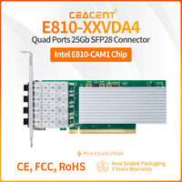 E810-XXVDA4 25Gb/s 4-Port SFP28 NIC Intel E810 Chipset PCIe 4.0 x16 Network Adapter with RDMA Supported