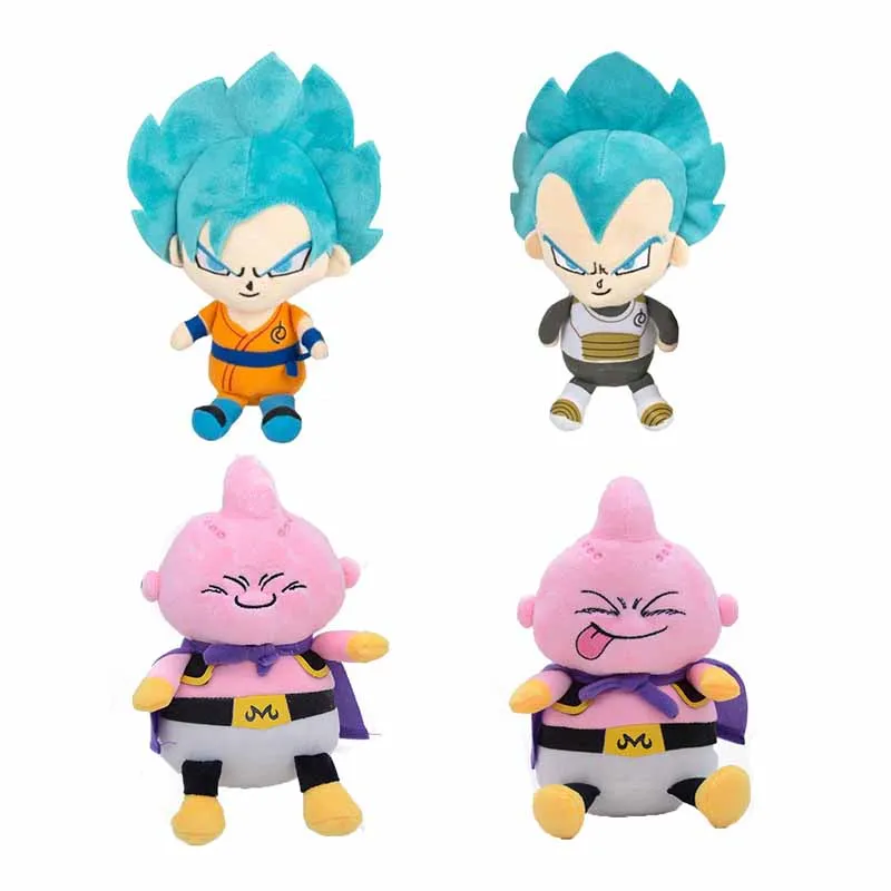 20cm Dragon Ball Japan Anime Plush Toys Super Saiyan Goku Vegeta Majin Buu Cartoon Figure Stuffed Dolls Child Birthday Xmas Gift