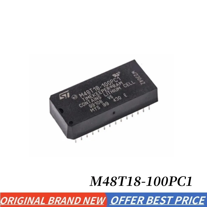 2-10pcs/lot M48T18-100PC1 M48T18-100PCi DIP-28 5V 64 Kbit (8 Kb x 8) Timekeeper static random access memory chip ic