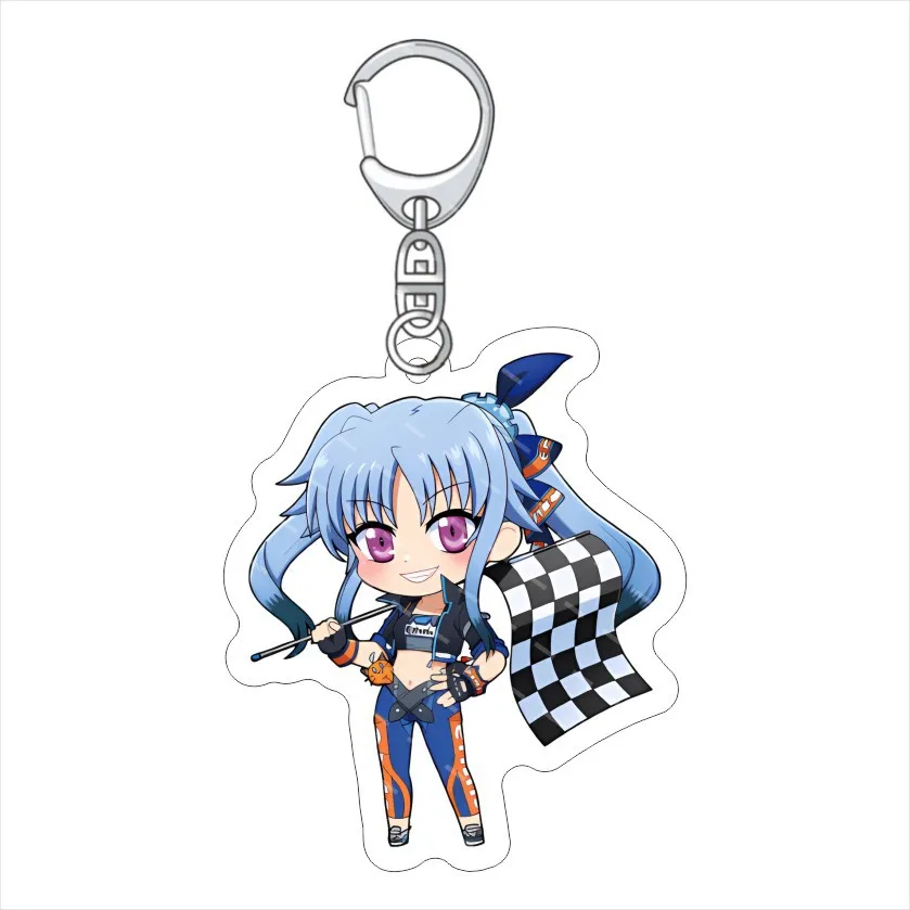 55MM Anime Magical Girl Lyrical Nanoha‌‌ Acrylic Keychain Takamachi Nanoha Subaru Nakajima Hayate Yagami Figure Pendant Gifts