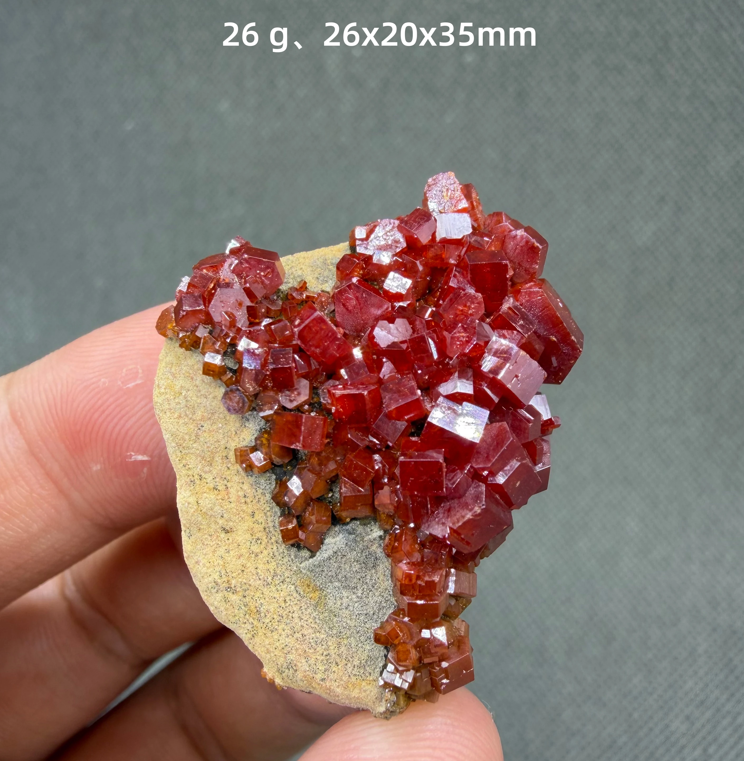 Natural Moroccan Vanadinite Crystal Cluster Hexagonal Prism Natural Mineral Specimen Rare
