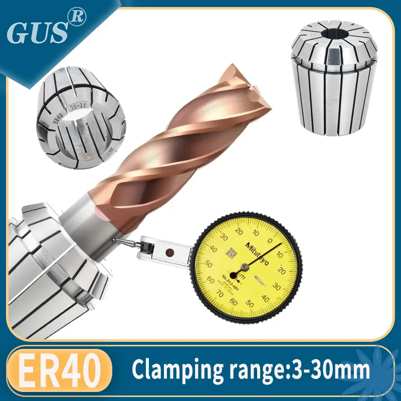 ER Collet ER40 High Precision 0.005mm 0.008mm Tools Holder Clamping ER Spring Collet Chuck CNC Lathe Milling Machine Parts