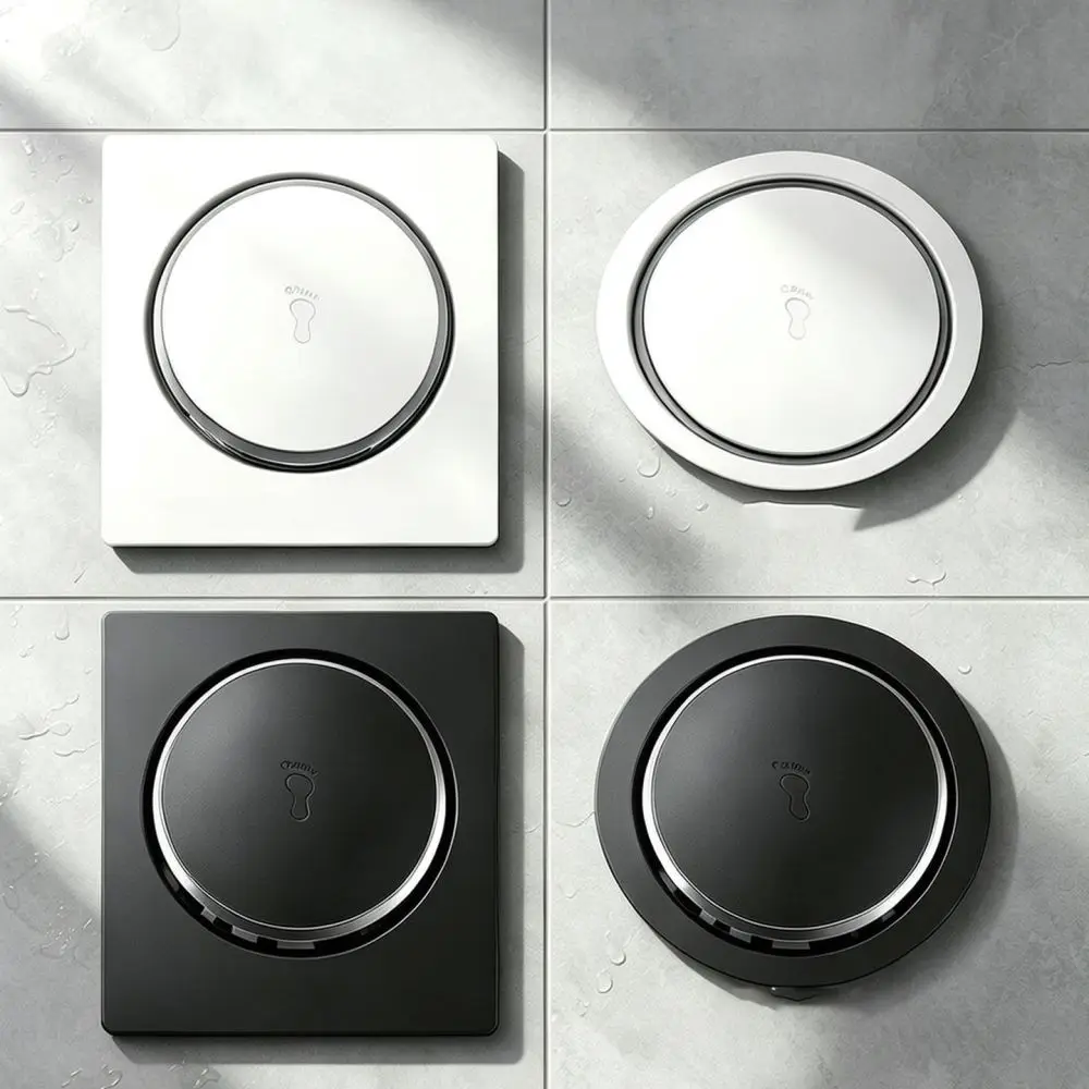 Stainless Steel Bathroom Floor Drain Push Bounce Sewer Stopper Anti Insect Modern Square Round Drainage Grid Tool