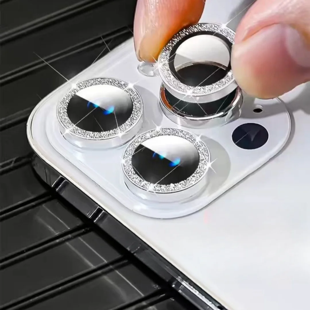 Блестящее металлическое стекло для защиты объектива камеры IPhone 15 14 13 11Pro Max Plus 12 Mini 15Pro 14Pro Женская кольцевая крышка объектива