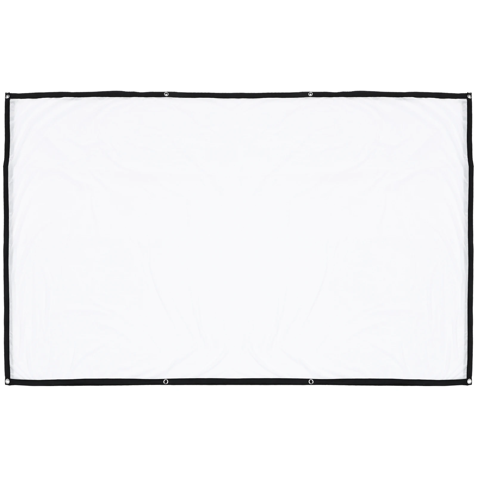

Portable Projector Screen White Film Polyester Cloth Gaming Conference Room Easy Install Remove High Definition