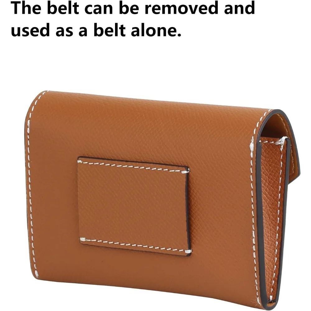 حزام جلد طبيعي نحيف قابل للتعديل للنساء - قفل دوار للإغلاق، إكسسوار متعدد الاستخدامات بلون موحد للفساتين والجينز والشركاه