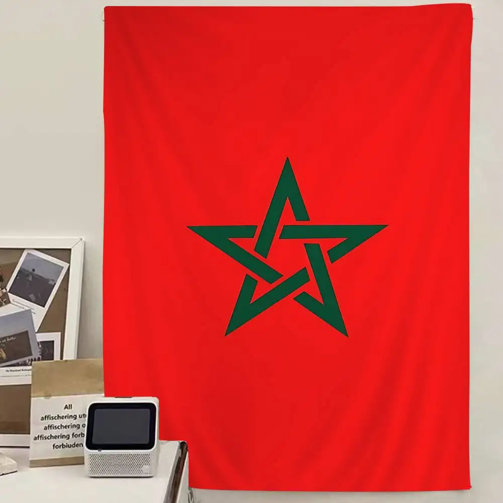 Morocco Map Flag Printed Large Wall Tapestry Hanging Tarot Hippie Wall Rugs Dorm Home Decor