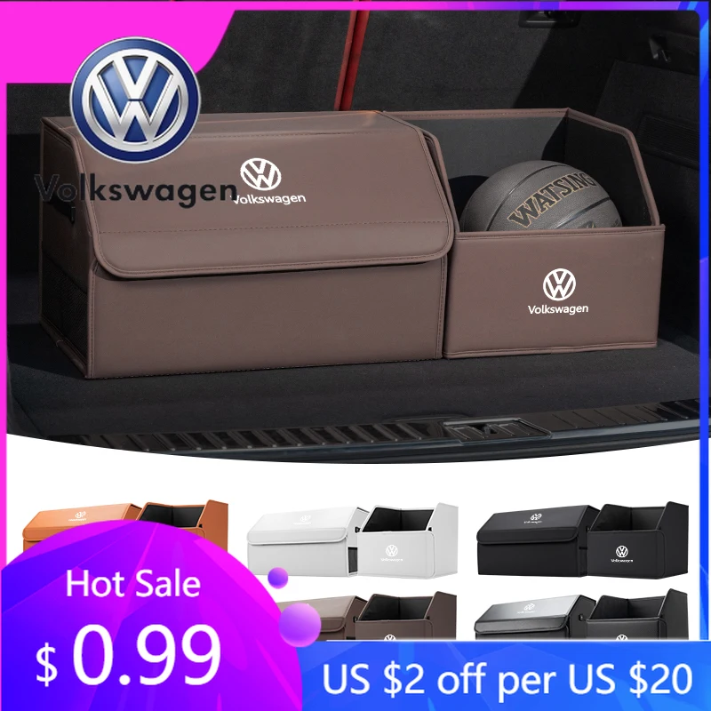 

2026 Hot For Volkswagen VW Car Trunk Organizer Box Tailbox Stowing Tidying Storage Bag For Volkswagen VW Passat Golf Tiguan Polo