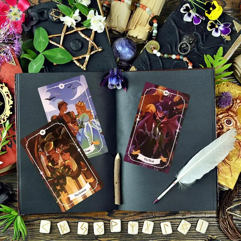 Tarot Cards Witchy Magic Tarot Oracle Cards English Edition Divination Cards Tarot Game Gift for Magicians Family Nights Game