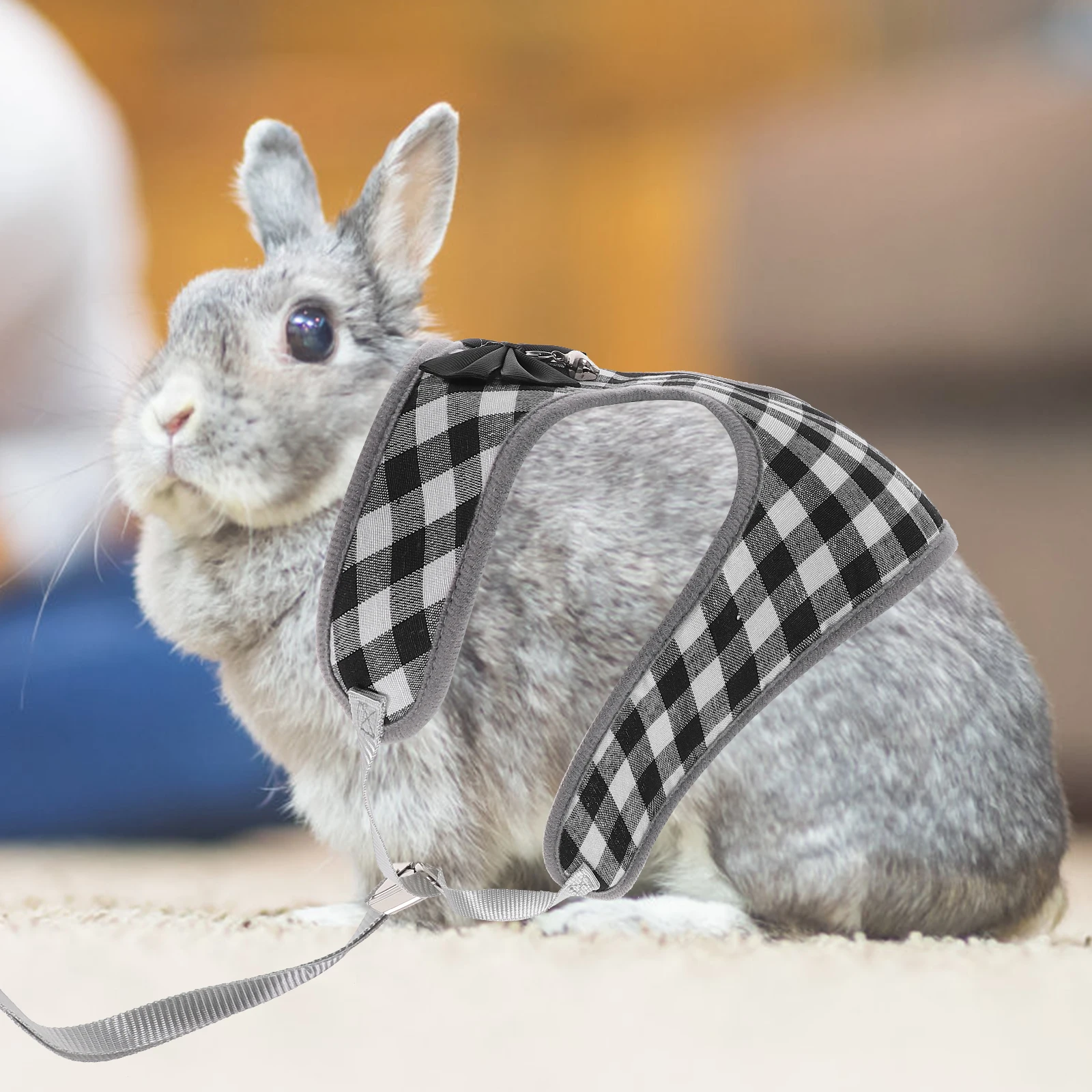 

Rabbit Clothes Harness Costume for Small Animals Pet Rabbit Garment Leash Black L Lightweight Washable Reusable Stylish