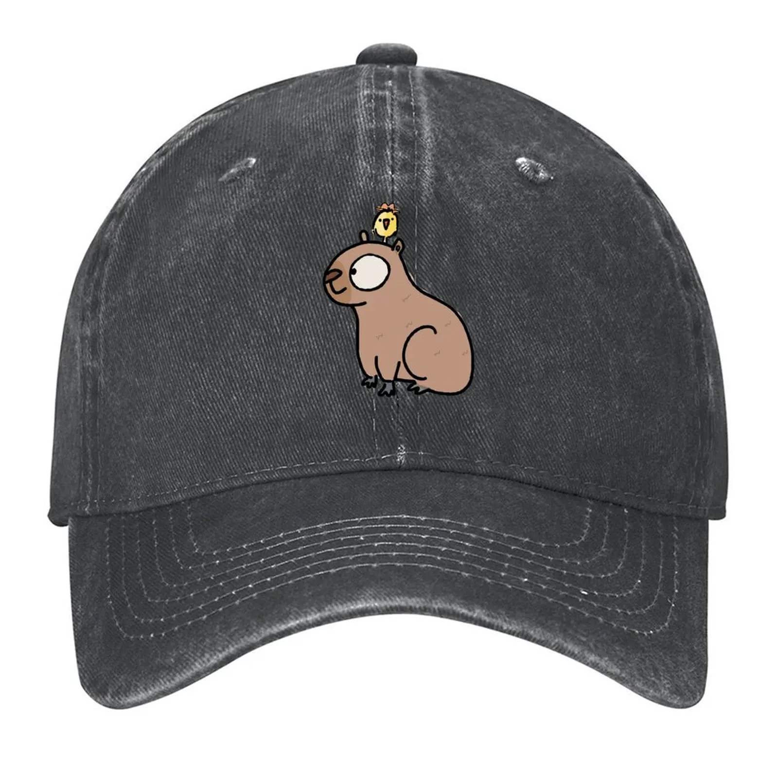 

Capybara with Bird in Cowboy Hat Baseball Cap luxury woman cap luxury caps hard hat Fishing cap Woman Men's