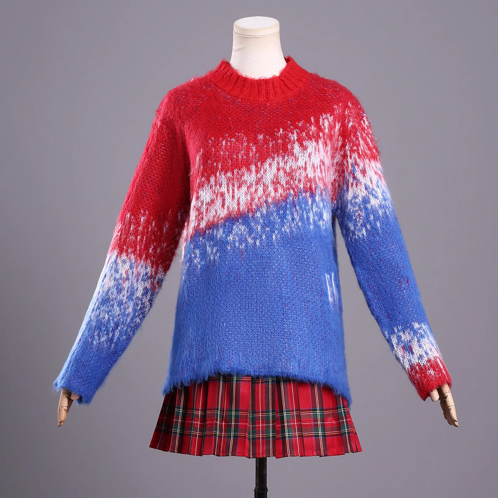 

Среда Косплей Костюм Девушка Градиентный Свитер JK Юбка Cos Одежда для Рождества и Хэллоуина