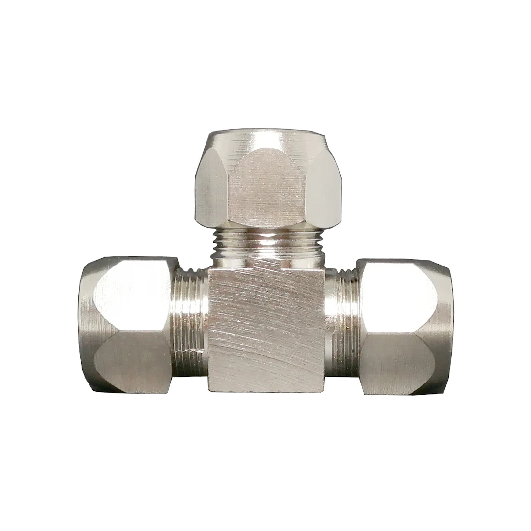 

Фитинг компрессионный латунный, труба с наружным диаметром 4/6/8/10/12/14/16 мм, трехсторонний, с никелевым покрытием, для воды, газа, топлива