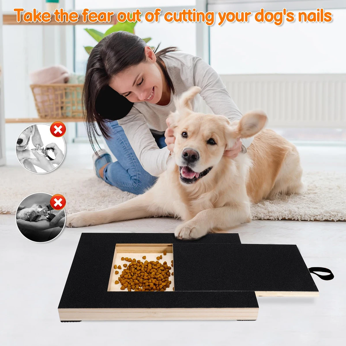 

Dog Nail Scraper Wooden Pull-out Scraper Dog Nail File Sandpaper Scraper Built-in Pet Snack Box