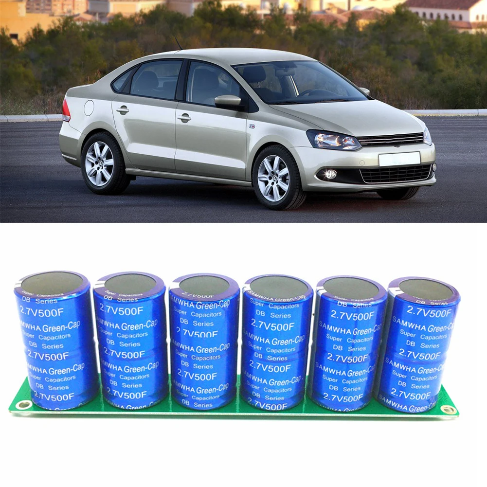 Single Row Supercapacitor 2.7V500F Super Farad Capacitor Board 16V83F Large Capacity with Balance Plate Circuit Plate for Car