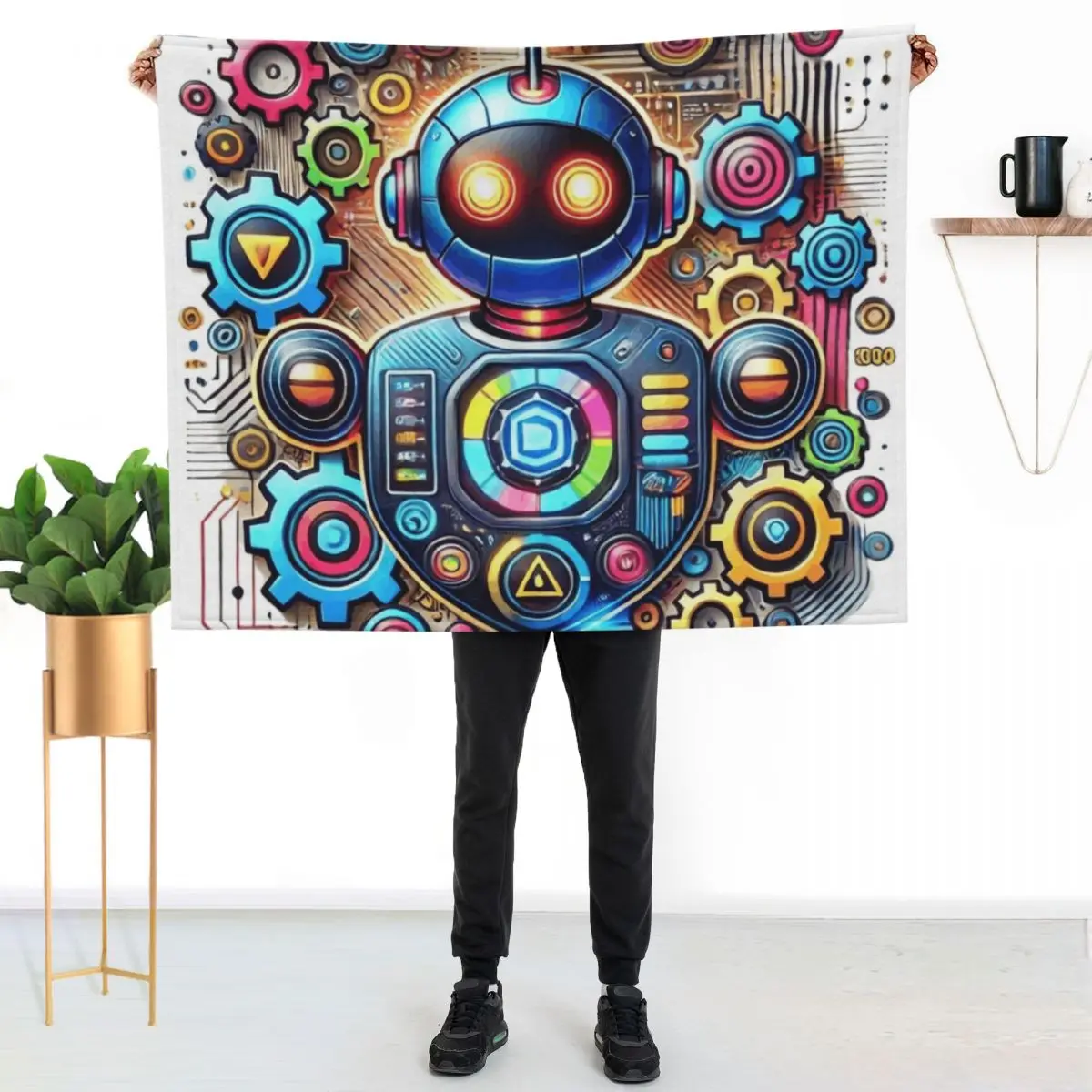 Children's robot Throw Blanket Quilt Bed Weighted Thermal bed plaid Sofa Blankets