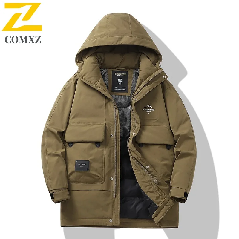 COMXZ Men Bread Jacket Winter Outdoor Snow Trekking Windproof Lightweight Climbing Padded Jacket Stylish Travel Winter Padding