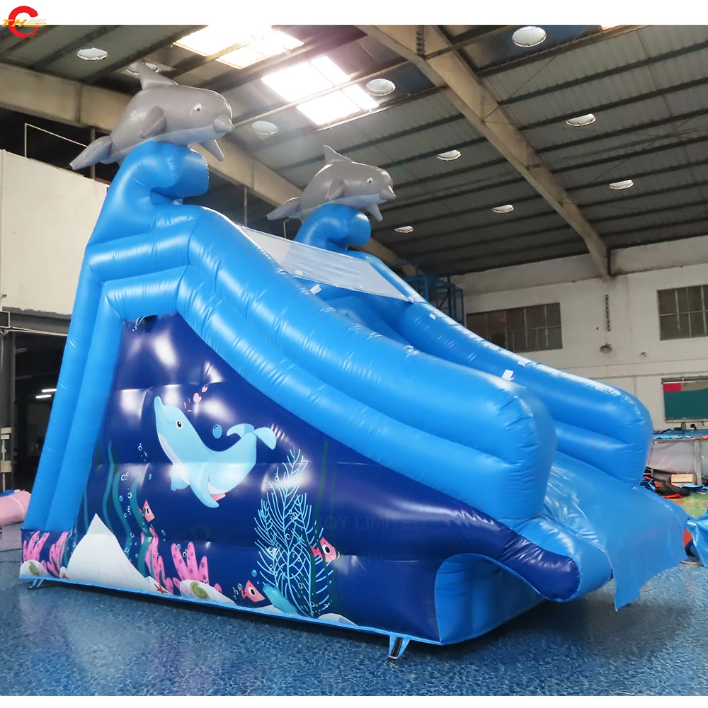 Free Shipping Commercial Dolphin Inflatable Water Slide for Swimming Pool