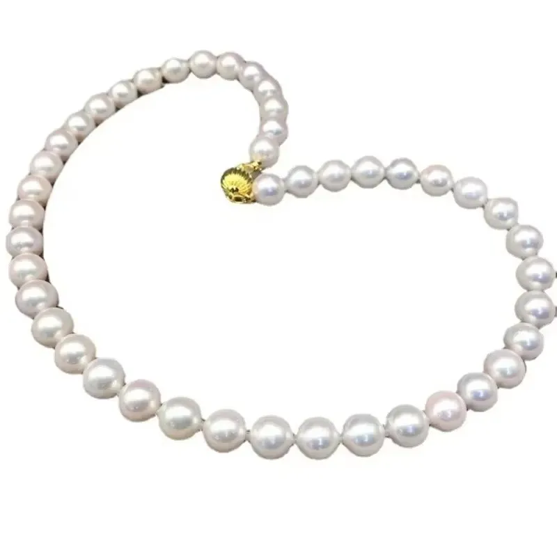 

Real White Pearl Necklace 9-10mm,Free Shipping,Perfect Jewelry Gift for Women, Wedding & Party Wear