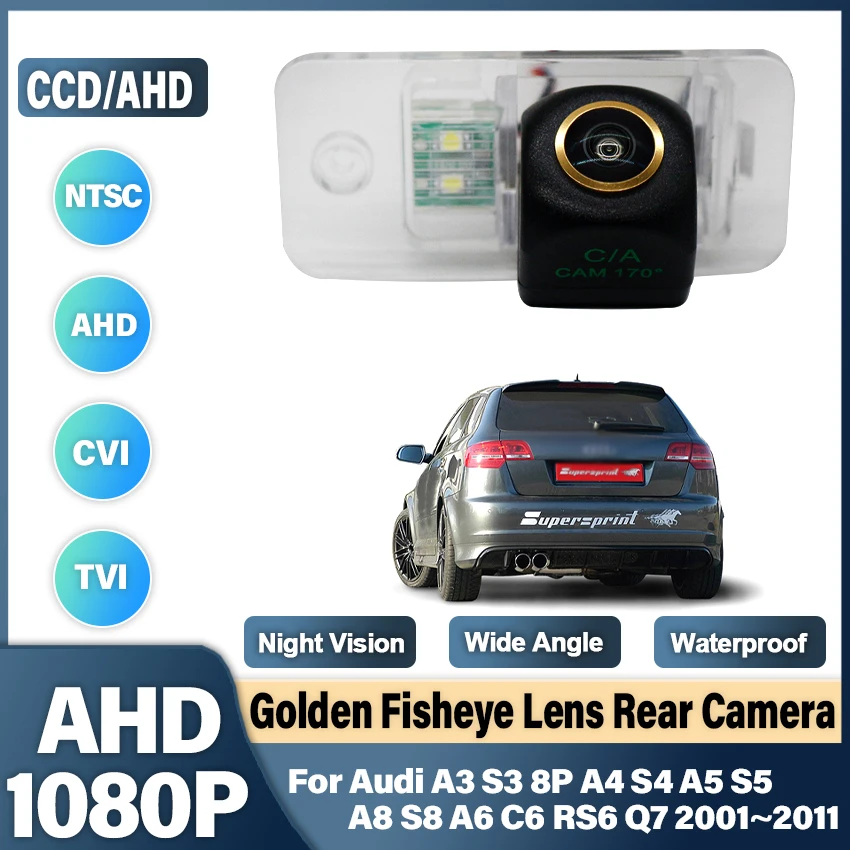 

170 градусов AHD 1920x1080P камера заднего вида для Audi A3 S3 8P A4 S4 A5 S5 A8 S8 A6 C6 RS6 Q7 2001 ~ 2010 2011 освещение номерного знака