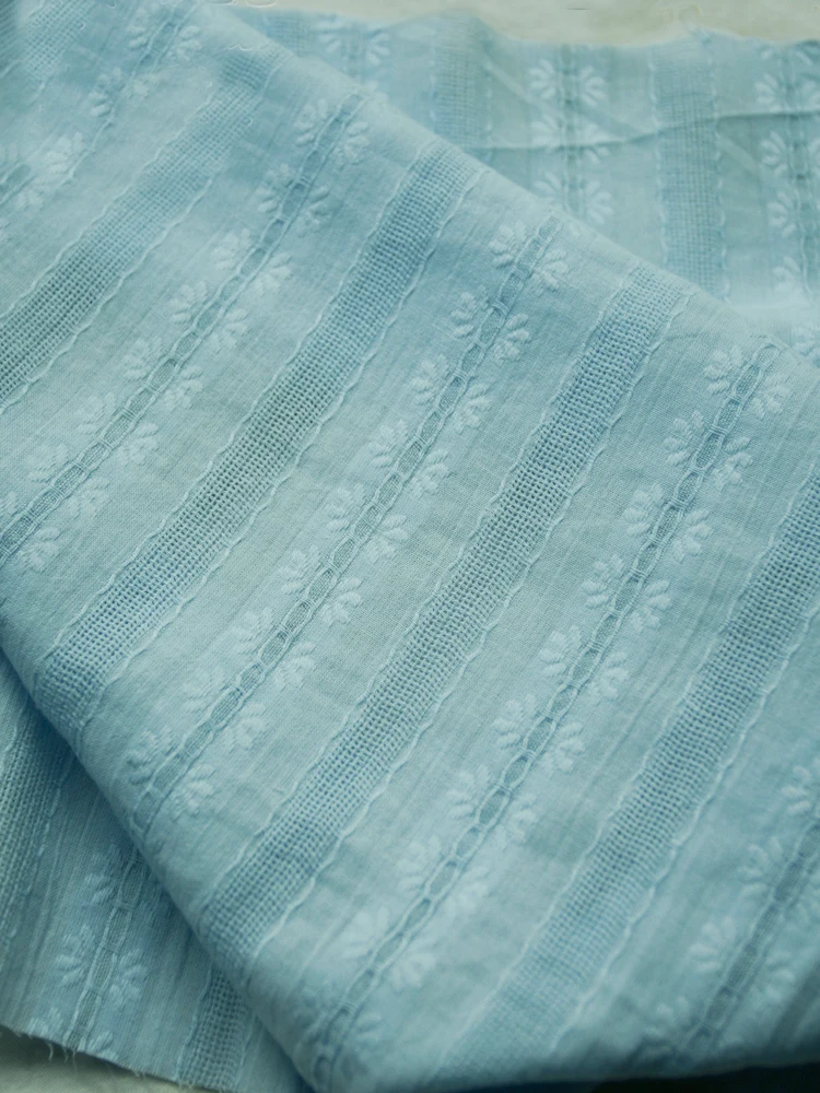 1 Meter x 1,4 Meter Blumen-Jacquard-Baumwollgaze-Stoff für Hemden im Sommer – Detail 11