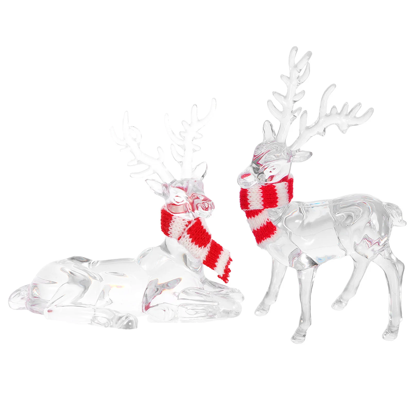 

2Pcs Transparent Acrylic Christmas Reindeer Hanging Ornaments Deer Decorations Christmas Tree Holiday Table Centerpiece