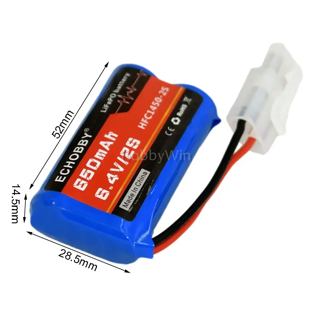 6.4V 2S 650mAh LiFe Battery KET-2P male plugfor RC Car Truck Buggy Racing Speed Boat