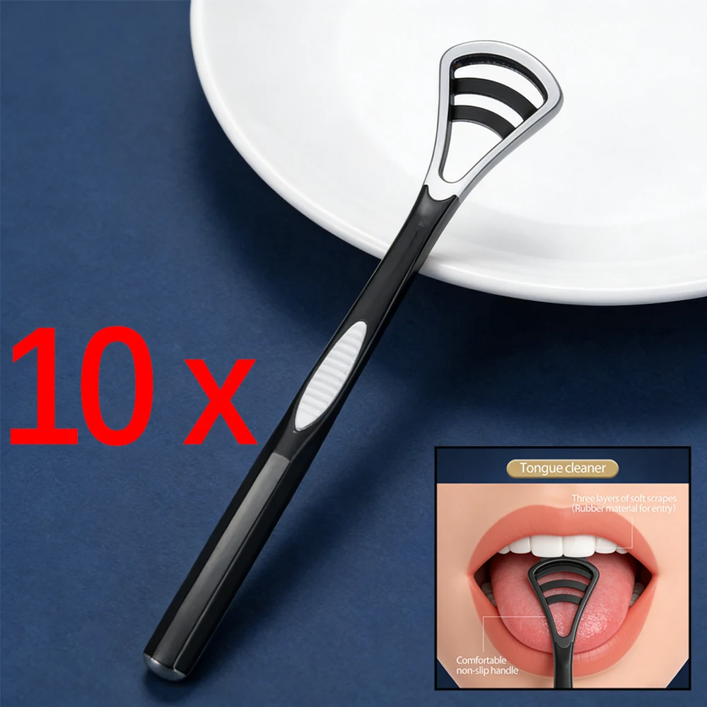 

10pcs Soft Silicone Tongue Scraper Oral Cleaning Brush for Tongue Surface Hygiene Tool Reusable