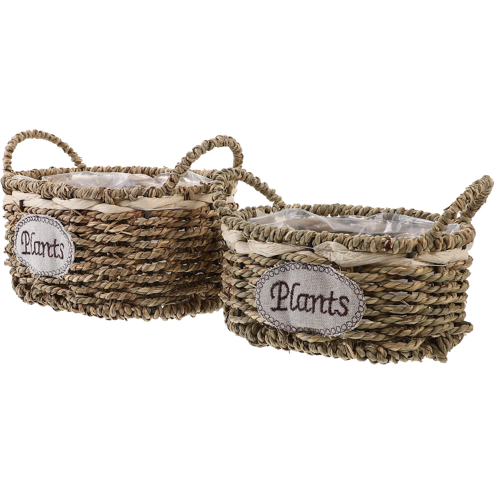 

2pcs Woven Flower Basket Brown Color Vine Planter for Indoor Plants Home Decoration Storage Organizer Lightweight