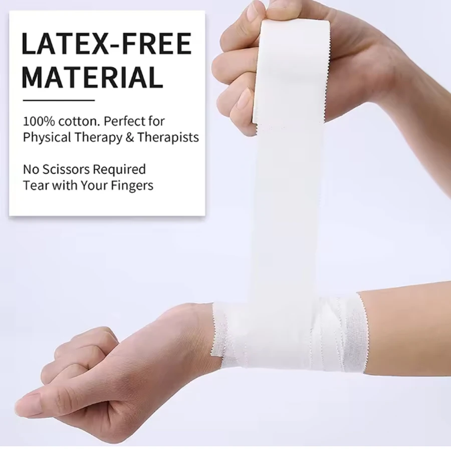2.5/3.8/5cm 9.1Meters Sport Athletic Waterproof Cotton White Boxing Adhesive Tape Strain Injury Support Sport Binding Bandage