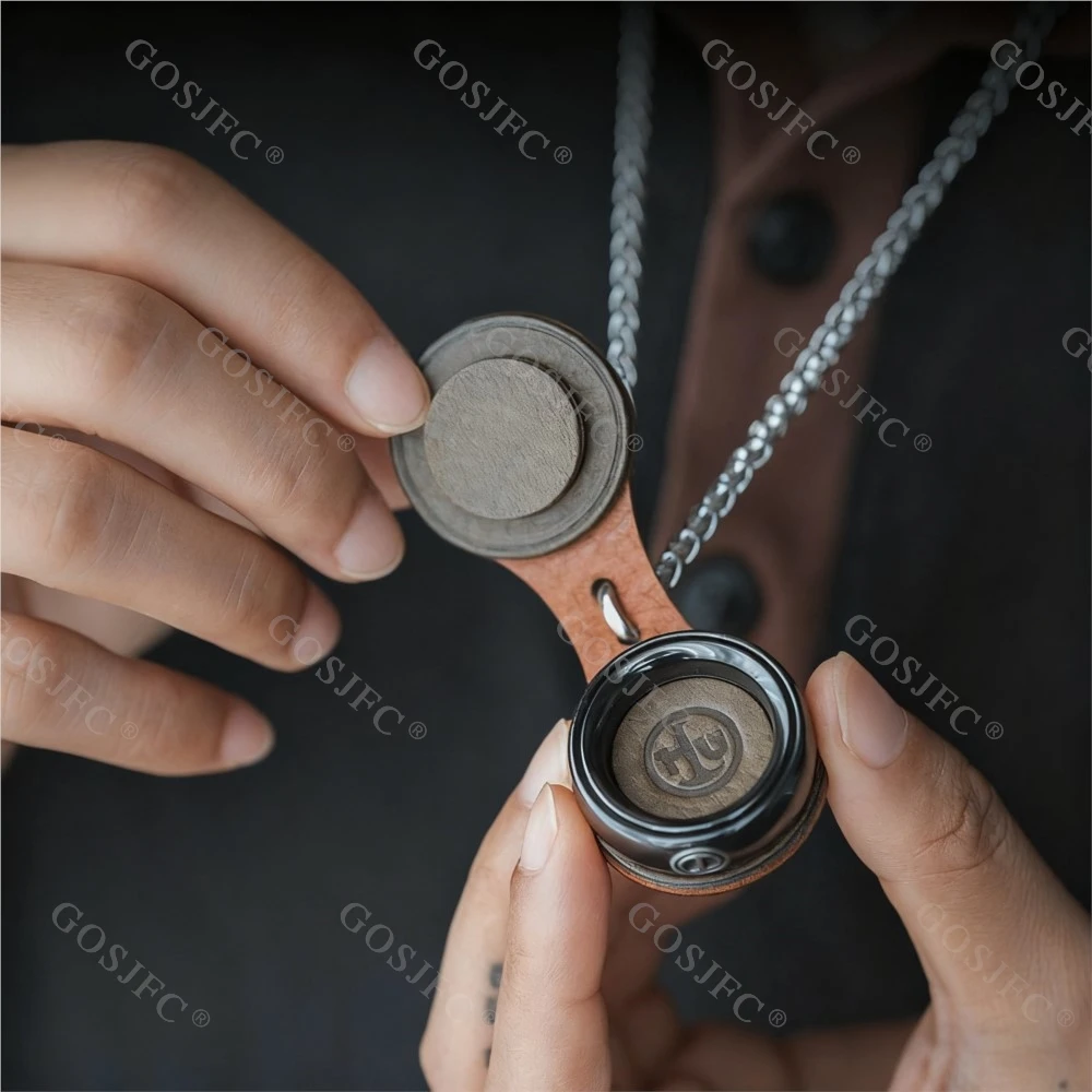 LAUTIE couverture en cuir magnétique mécanicien-I L taille collier pendentif jouet sac de rangement Fidget Spinner Fidget jouets pour adultes