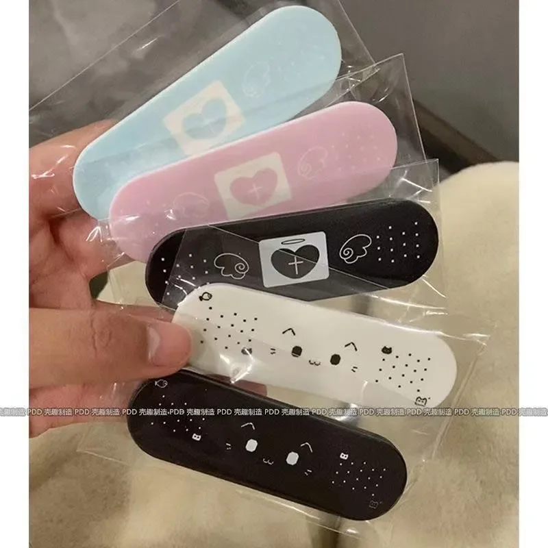 Ins Korean Wave Point Band-Aid Bracket Phone Holder Back Sticker Phone Case for iPhone 17 16 15 14 13 12 PRO MAX PLUS Y2K Cover