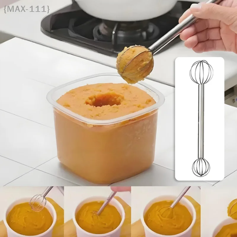 متعددة الوظائف الخبز خفقت خافق البيض الصغيرة الصلبة زبدة تليين أداة الفولاذ المقاوم للصدأ ميسو صلصة خلط ملعقة صلصة الخافق #3